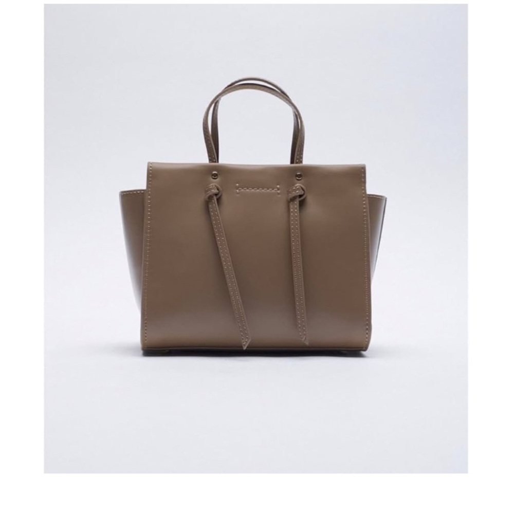 ZARA Midi City Handbag Beige NEW - Picture 9 of 9